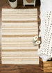 Stone & White Hand-Loomed Paper Chindi Rug 4X6 Ft