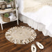 Stone/Off-White Rag Rug 3 Ft Round