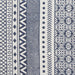 French Blue Printed Off-White Hand-Loomed Shag Rug 4X6 Ft