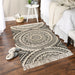 Black Printed Natural Hand-Loomed Shag Rug 4X6 Ft