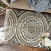 Black Printed Natural Hand-Loomed Shag Rug 4X6 Ft