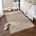 Stone Printed Natural Hand-Loomed Shag Rug 4X6 Ft