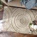 Stone Printed Natural Hand-Loomed Shag Rug 4X6 Ft