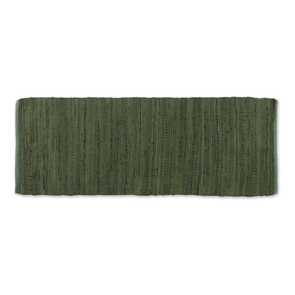 Multi Color Olive Green Rag Rug 2Ft 3In X 6Ft