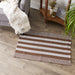 Leather Brown Cabana Stripe Recycled Yarn Rug 2X3 Ft
