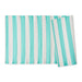 Aqua/White Stripe Outdoor Floor Runner 3X6 Ft