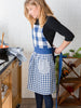 Navy White Gingham Apron