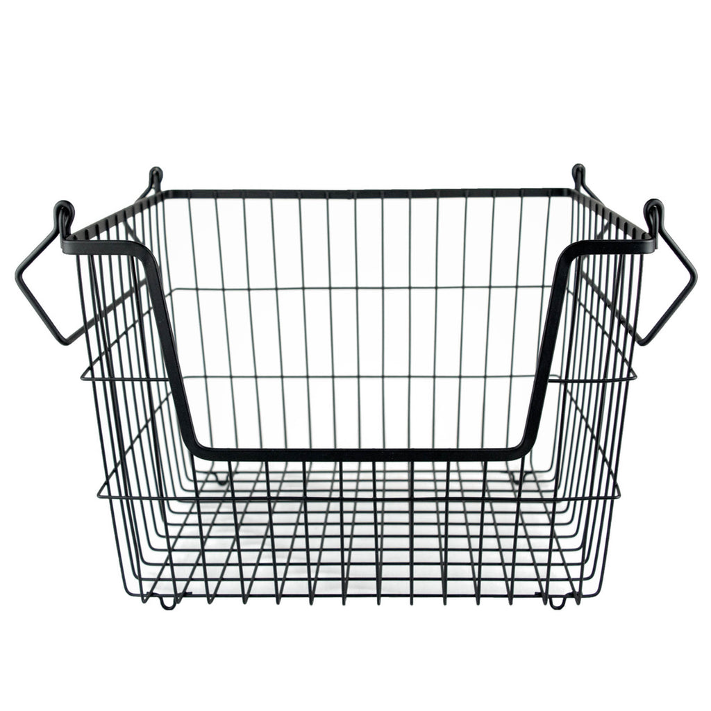 Metal Basket Black Rectangle Medium