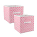 Polyester Cube Lattice Pink Storage Box Set of 2