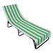 Green Stripe Lounge Chair with Beach Towel Top