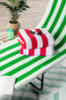 Green Stripe Lounge Chair with Beach Towel Top