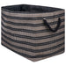 Basketweave Stone/Black Rectangle Medium Paper Bin