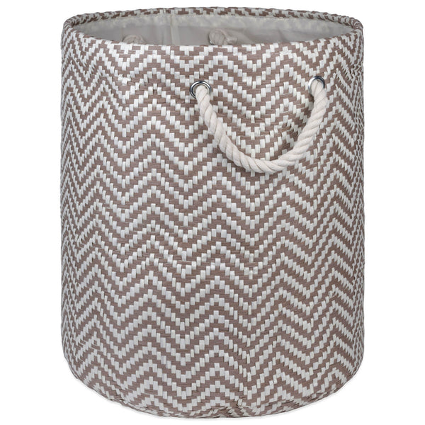 Chevron Stone Round Medium Paper Bin