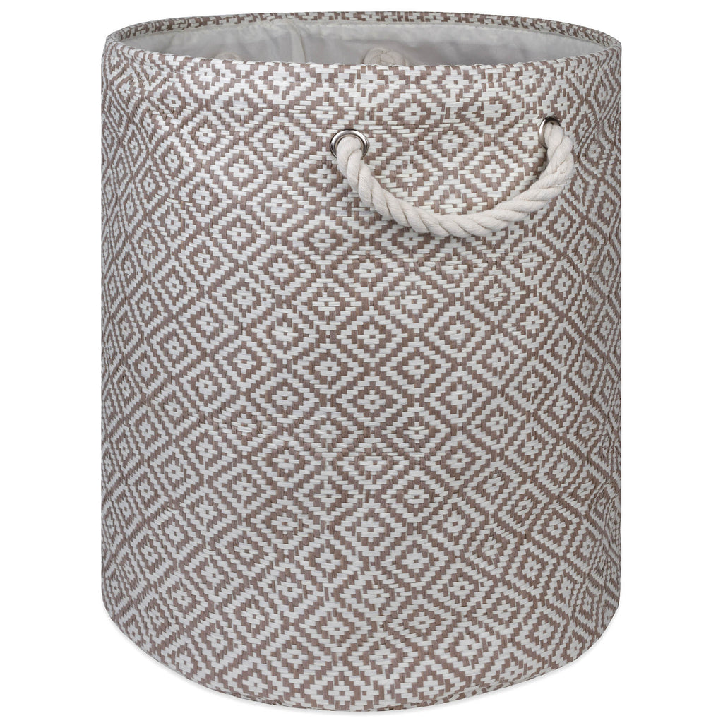 Geo Diamond Stone Round Medium Paper Bin