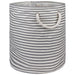 Paper Bin Pinstripe Gray Round Large