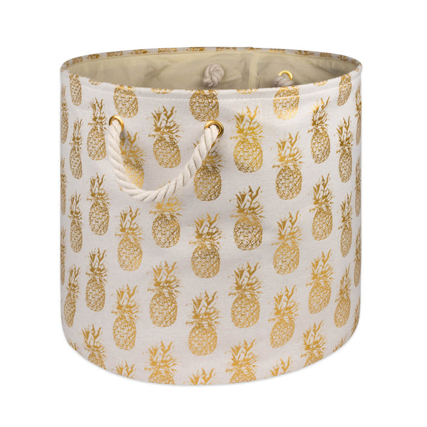 Polyester Bin Pineapple Gold Round Medium