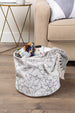 Marble White Round Medium Polyester Bin