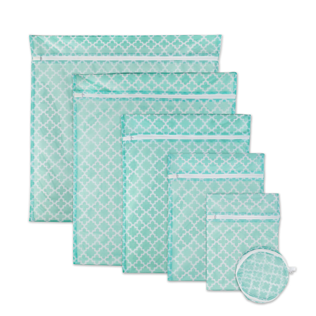 Aqua Lattice Set B Mesh Laundry Bag Set of 6