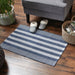 French Blue Cabana Stripe Recycled Yarn Rug 2X3 Ft