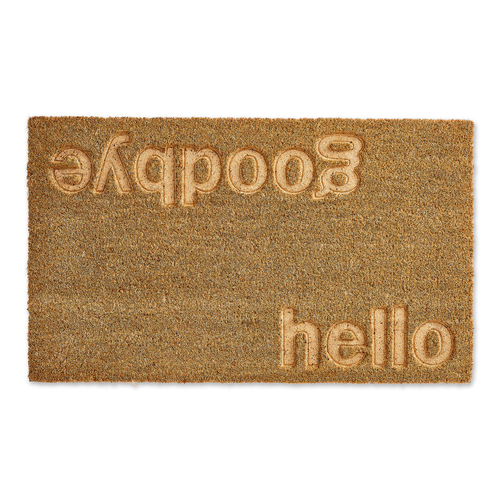 Hello-Goodbye Engraved Doormat