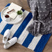 Navy/White Stripe Rag Rug 2X3Ft