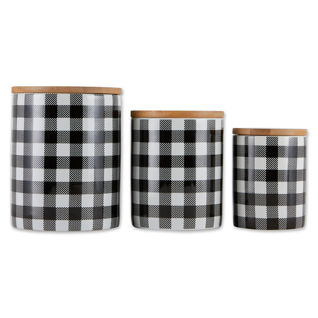 Black & White Buffalo Check Ceramic Canister