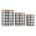 Gray & White Buffalo Check Ceramic Canister Set