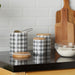 Gray & White Buffalo Check Ceramic Canister Set