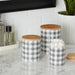 Gray & White Buffalo Check Ceramic Canister Set