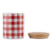 Red & White Buffalo Check Ceramic Canister Set