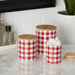 Red & White Buffalo Check Ceramic Canister Set