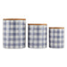 Stonewash Blue & White Buffalo Check Ceramic Canister Set