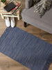 French Blue & Off White 2-Tone Ribbed Rug 2X3 Ft