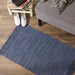 French Blue & Off White 2-Tone Ribbed Rug 2X3 Ft