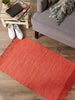 Vintage Red & Off White 2-Tone Ribbed Rug 2X3 Ft