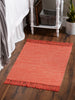 Vintage Red & Off White 2-Tone Ribbed Rug 2X3 Ft