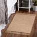 Stone & Off White 2-Tone Ribbed Rug 2X3 Ft