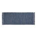 French Blue & Off White 2-Tone Ribbed Rug 2Ft 6Inx6Ft