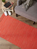 Vintage Red & Off White 2-Tone Ribbed Rug 2Ft 6Inx6Ft