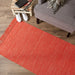 Vintage Red & Off White 2-Tone Ribbed Rug 2Ft 6Inx6Ft