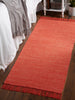 Vintage Red & Off White 2-Tone Ribbed Rug 2Ft 6Inx6Ft