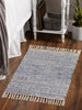 French Blue Textured Dobby Hand-Loomed Rug 2X3 Ft