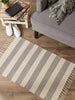 Gray Ticking Stripe Hand-Loomed Rug 2X3 Ft