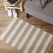 Gray Ticking Stripe Hand-Loomed Rug 2X3 Ft