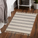 Gray Ticking Stripe Hand-Loomed Rug 2X3 Ft