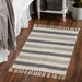 Gray Combo Stripe Hand-Loomed Rug 2X3 Ft