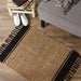 Black With Natural Jute Stripes Hand-Loomed Rug 2X3 Ft