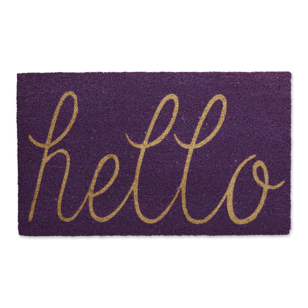 Purple Hello Doormat