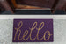 Purple Hello Doormat