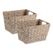 Medium White Wash Hyacinth Basket Set of 2